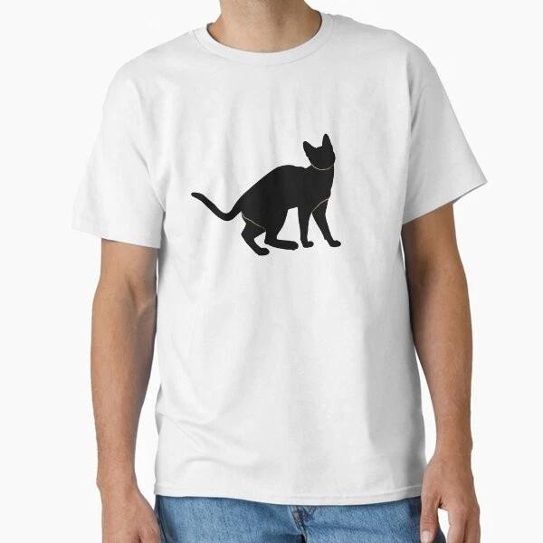 Black Cat Silhouette Classic TShirt Made In UsaAus TShirt S2xl S