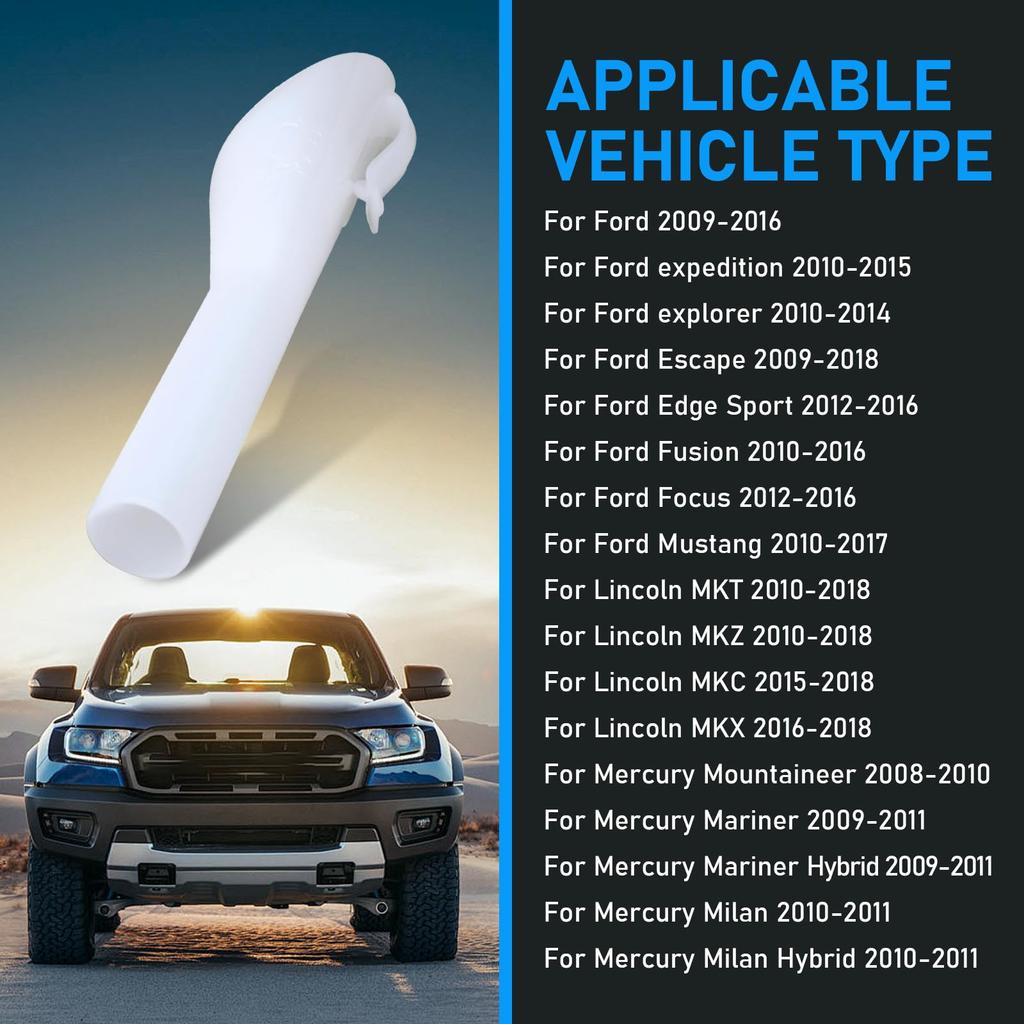 Civwesi 2pcs Ford Fuel Filler Funnel 6.9" X 0.8" X 1.7" Plastic Waterproof Oilproof