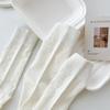 Women's Japanese Style Breathable Pure Cotton Long Socks - Milky White, Soft Pile, Versatile for Spring and Autumn.