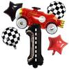 New Lightning Racing Cartoon Theme 40 Inch Black And White Stripe Digital Balloon Package For Children'S Birthday Party