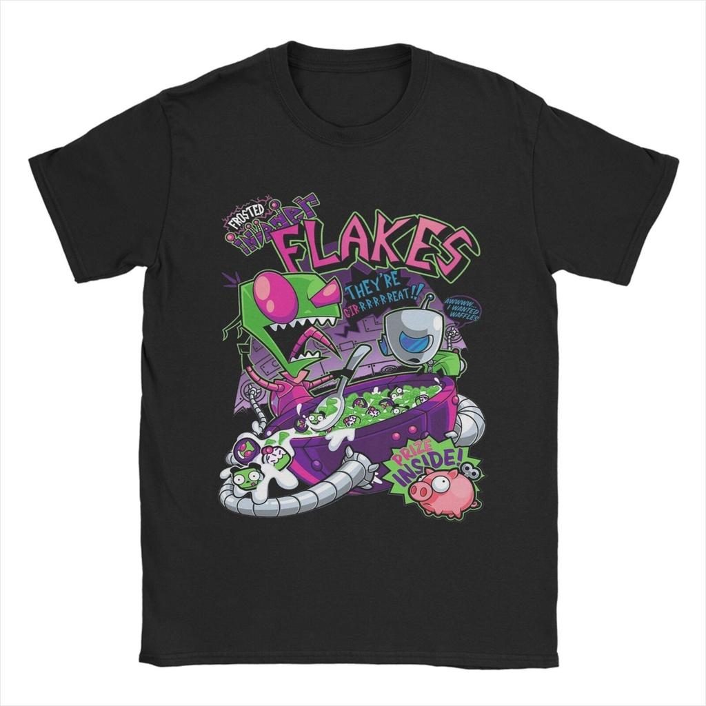 Invader Zim Valentinstag Ich Liebe Gir Herren T-Shirt Humorvolles T-Shirt Kurzarm Rundhals T-Shirt Reine Baumwolle Kleidung