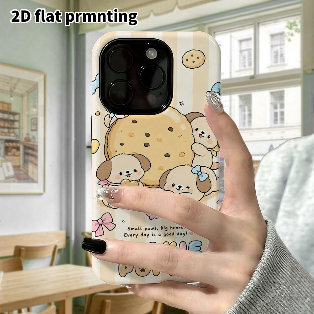 Phone Case: 2D Flat Samsung Galaxy A34 A35 M05 M06 S20 S22 S21 FE Plus 5G Protective Case, Cookie Puppy, Perfect Christmas and Halloween Holiday Gift