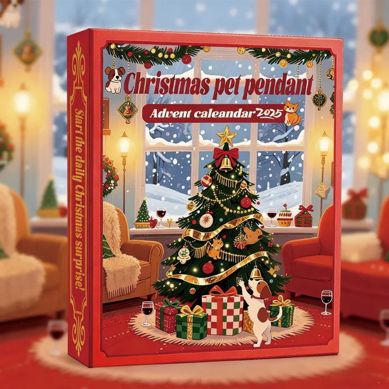24 Days Christmas Countdown Calendar With Cute 2D Pet Ornaments Xmas Tree Decoration  Year Advent Calendar Surprise Blind Box