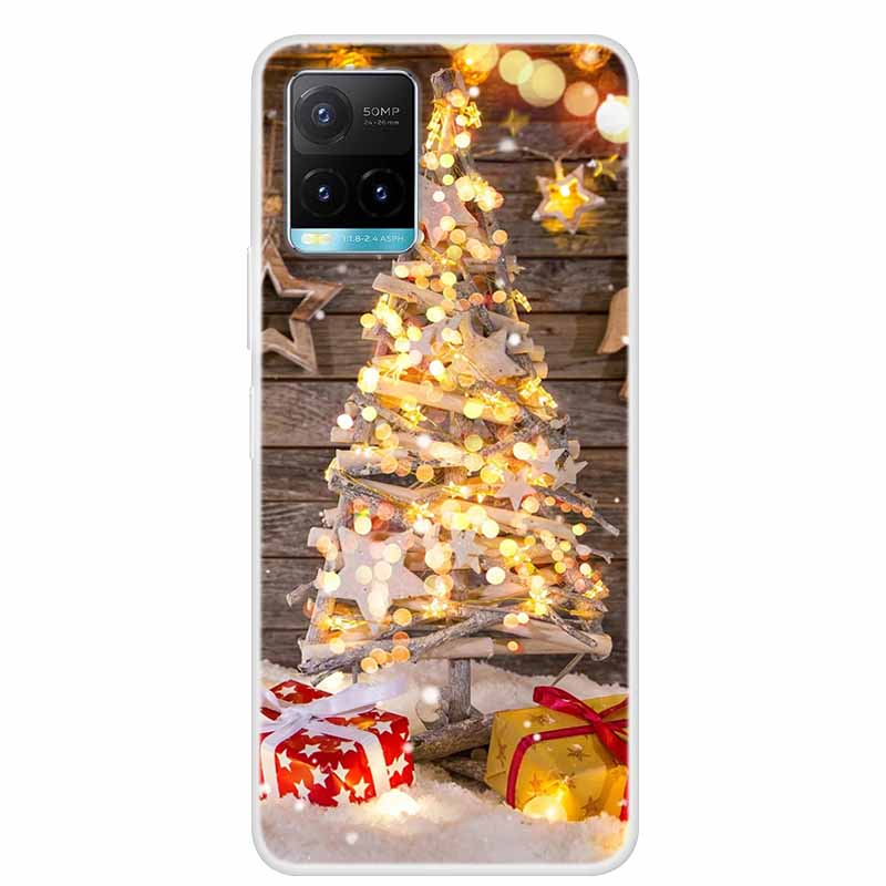 Christmas For Vivo Y21s Case TPU Soft Silicone Back Cover Case For Vivo Y21s V2110 Shockproof Coque VivoY21s Shell Cartoon Funda