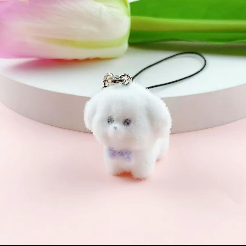 Niedlicher 3D Plüsch Harz Halskettenanhänger Mini Puppe Handy Anhänger DIY Schmuckzubehör