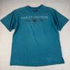 Vintage Harley Davidson Motorcycle Tee Mens Large Green Mason Ohio Bikers USA