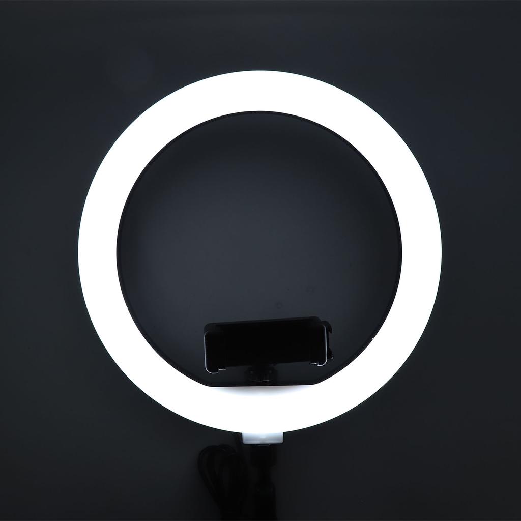 10in Live Stream Fill Light Angle Adjustable Dimmable Clip On LED Ring Light with Stand Phone Holder for Beauty Manicure