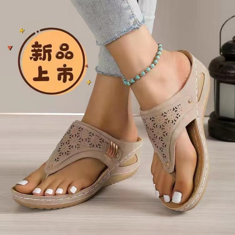 Cool slippers for women's summer new large size hollow metal thick bottom cool slippers for women
