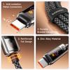 TOOCKI TX107C2 2m 100W Fast Charging USB C to USB C Cable Touch Control LED Display Data Sync Cord