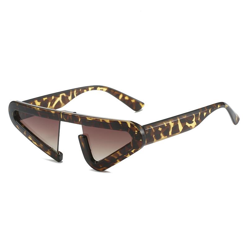 Y2K Unisex Sunglasses Trend Geometric Triangle for Women Men Transparent Frame Streetwear Shades with UV400 PC Lens