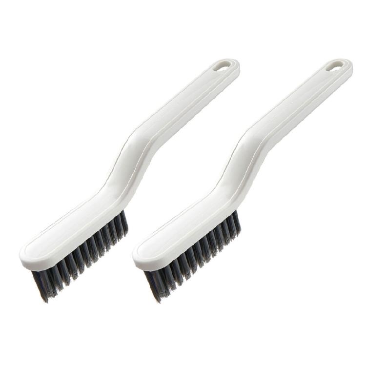 Multiuse Stiff Bristle Bathroom Brush With BuiltIn Hair Remover For Tight Space Corners Floor Efficient Cleaning 2Pcs