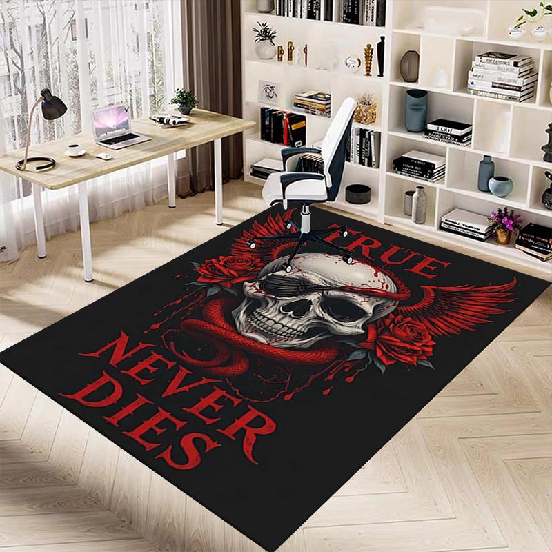 1pc Snake Skull Carpet Anti Slip Polyester Floor Mat for office,Bedroom