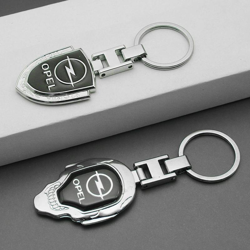 BBFP7 Metal/Leather Car Keychain Badge Emblem For Opel Astra Grandland Corsa Mokka Frontera Insignia Zafira Key Chain Rings Accessorie