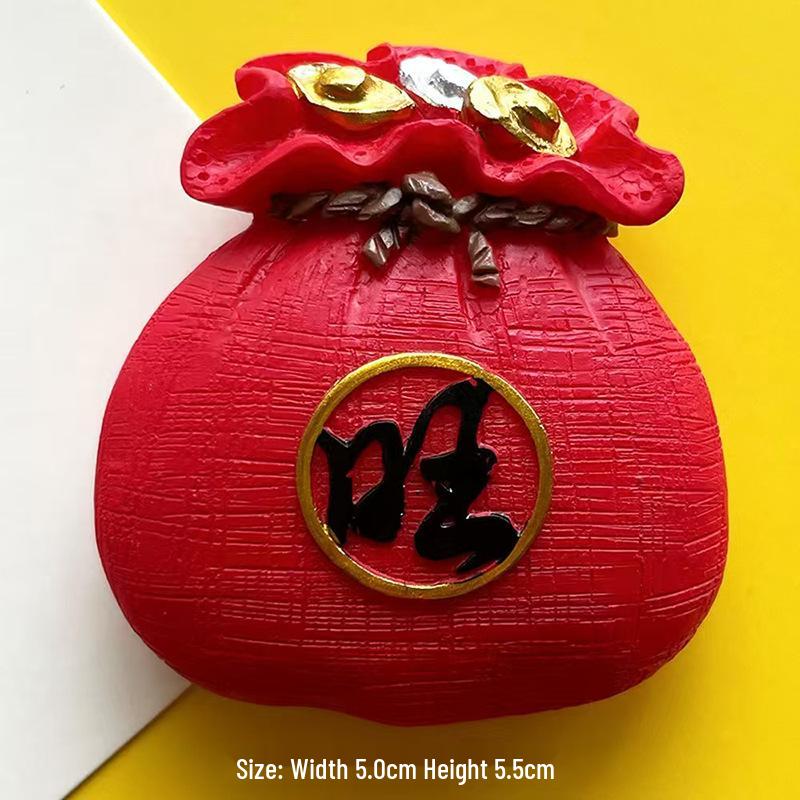 

3D Resin Lucky Bag Magnet - Chinese New Year Prosperity Decor