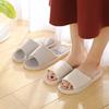 New spring and autumn floor slippers striped linen soft-soled home slippers casual non-slip fabric slippers