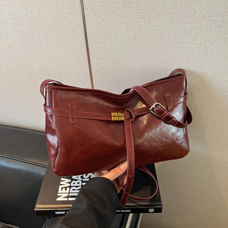 Large-capacity Commuter-style Leather Belt Fashion Single-shoulder Crossbody Tote Bag
