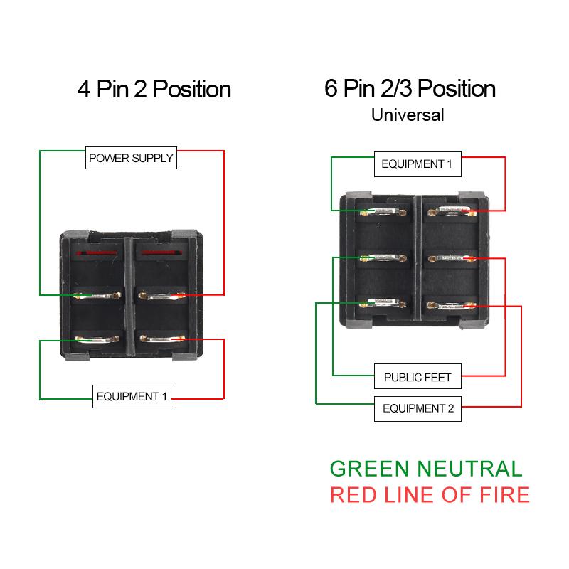 5PCS 24*21mm 4/6 Pin 2/3 Position ON-OFF/ON-OFF-ON/ON-ON Electric Equipment Power Switch Rocker Switch 6A/10A 250V/125V