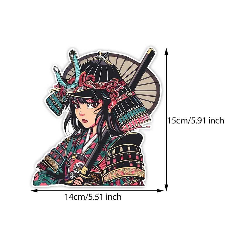 

Car Sticker Female Samurai Sticker Waterproof Vinyl Decal on Bumper Rear Window Laptop Self-adhesive Decal For Car Accessories TM260 D-15cm Longest Side