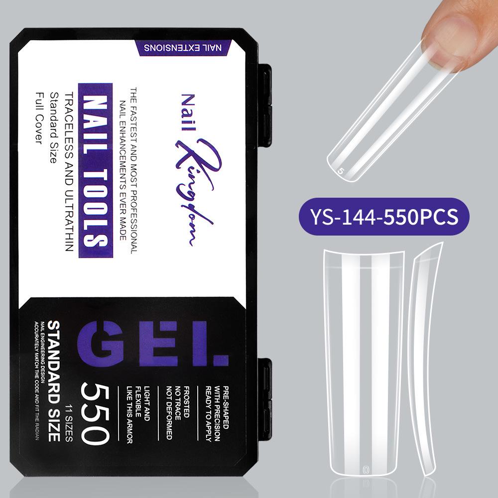 550-Piece Box of Transparent Short Square Nail Tips – Trapezoidal Full and Half Stick, Thin and Durable for Nail Art