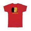 Geschenk-T-Shirt : Belgien Belgische Flagge Europäische Union Land Souvenir Used Look