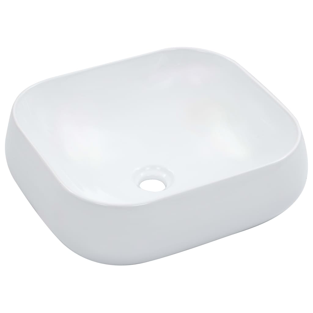 Wash Basin 44.5 x 39.5 x 14.5 cm Ceramic White