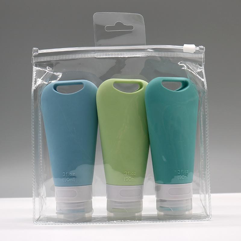 Kaufe 1/3/4 Stücke 90ml Reise Tragbare Silikon Set-abfüllung Lotion Creme Shampoo Körper Waschen Kosmetische Flaschen Leere Behälter zum Preis ab 21