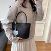With Heart Pendant Underarm Bag Solid Color Oxford Cloth Shoulder Bag Nylon Tote Bag  Women