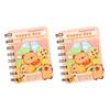 2 Stuks Capybara Mini Spiraal Notitieboekjes A7 3,2 x 4,1 Inch Notitieboekjes 80 Blanco Pagina's Journal Draagbaar Schattig Memo Blokjes voor School Kinderen Studenten Cadeaus