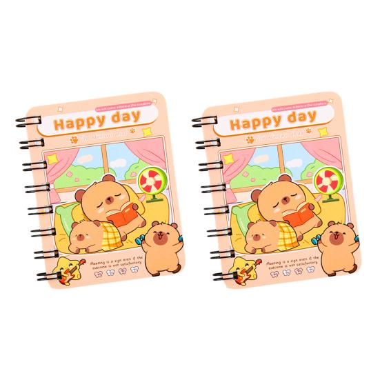 

2Pcs Capybara Mini Spiral Notebooks A7 3.2 x 4.1 Inch Notebooks 80 Blank Pages Journal Portable Cute Memo Pads for School Kids Students Gifts A