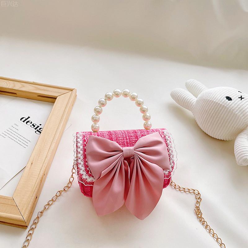 Adorable Fashionable Kids Tote Bag Cute Bowknot Design Mini Crossbody For Everyday Use