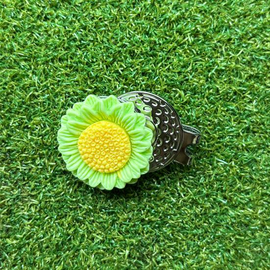 Magnetic Golf Ball Marker with Hat Clip Sunflower Shape Magnet Ball Marker Cap Clip Set for Men Women Golfers Bags Belts Visors Accessories