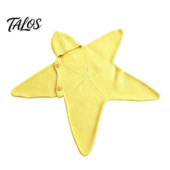 Fascia Comfort per Neonato Stella Marina Sacco Nanna per Bambino, Coperta Morbida Lavorata a Maglia per Tutto il Corpo con Cappuccio per Abbigliamento da Nursery per Neonato, Caldo per Dormire Anti-Calcio