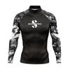 Mens UPF 50 Quick-Dry Rash Guard Long Sleeve Swim Shirt Surfing Diving Snorkeling Water Sports