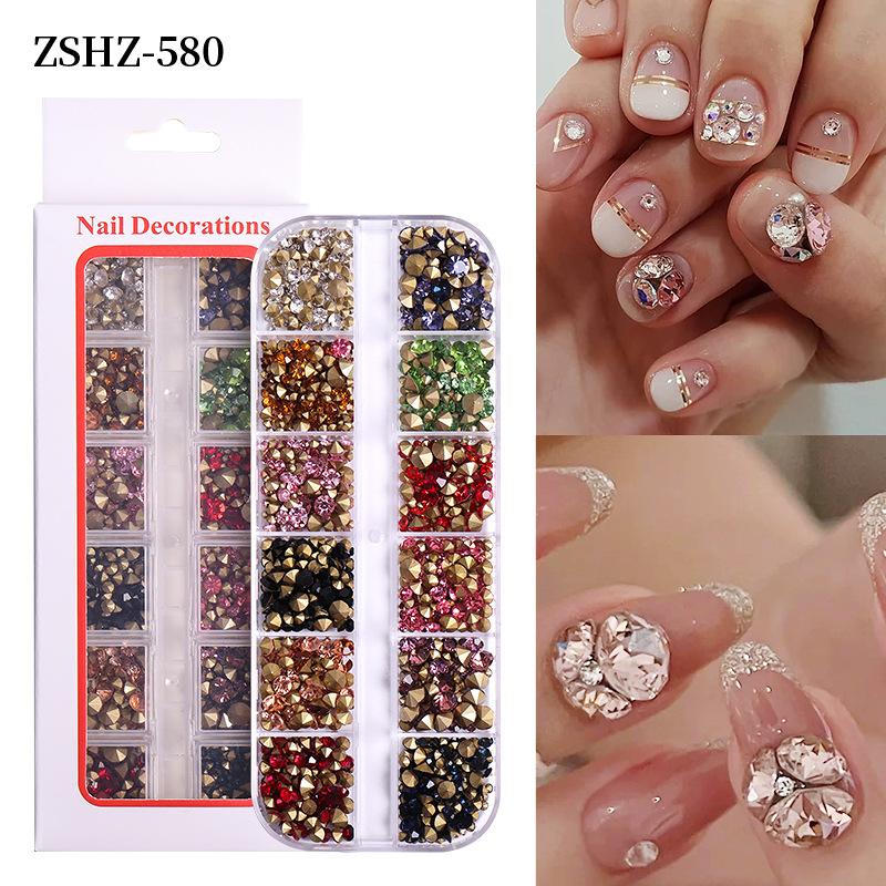 Nail Art Diamond Nail Art Tip Bottom Diamond Color Diamond Size Mixed Glass Round Diamond Nail Diy Nail Art Jewelry