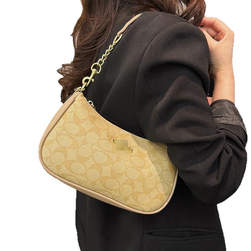 Women's Classic Versatile Crescent Crossbody Bag with Chain Print