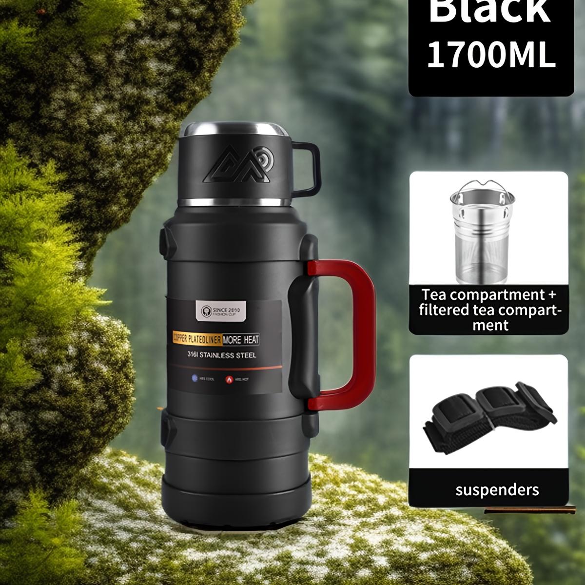 Large Capacity Insulated Kettle Insulated Bucket Insulated Cooler Coffee Pot Travel Kettle with Handle 316 Stainless Steel Outdoor 1700ml
