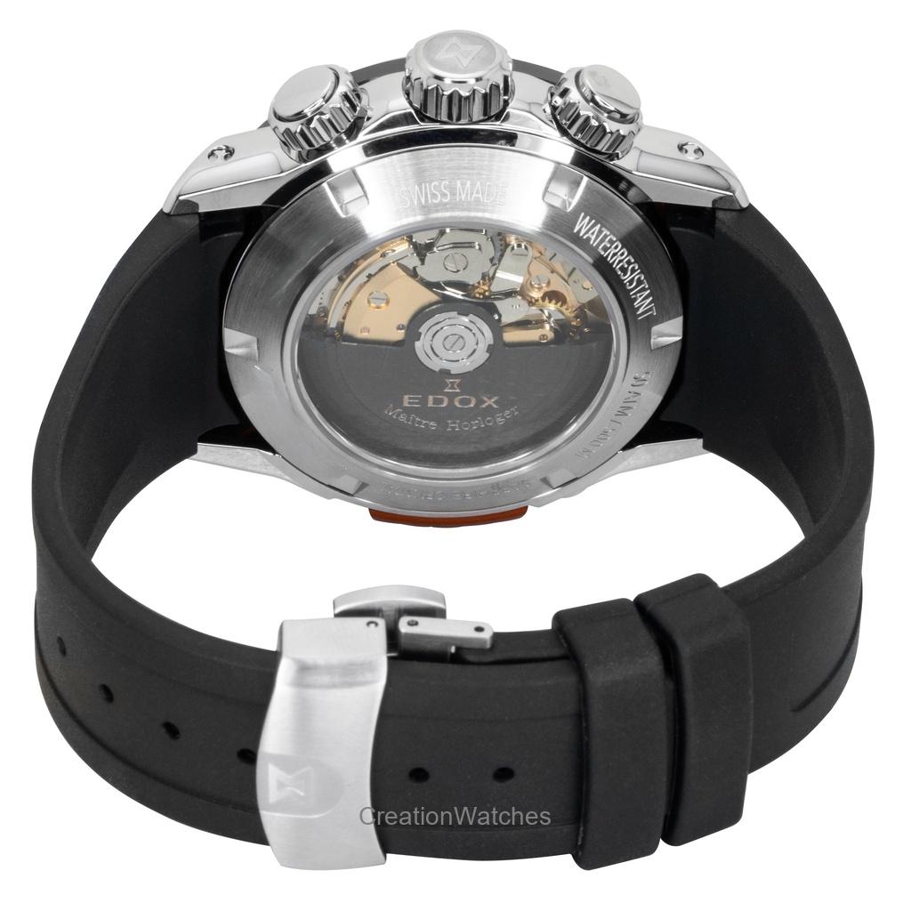 Edox CO-1 Chronograph Rubber Strap Blue Dial Automatic Diver's 01128-3NOCA-BUIDN 500M Men's Watch