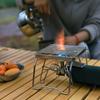 Teglia Supporto Pieghevole da Esterno Acciaio Inossidabile Porta Fornello Camping Portatile Pieghevole Mini Griglia Barbecue