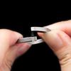 Portable Titanium Flat Keychain Rings Split Side Pushing Key Rings Heavy Duty Key Rings for Dog Tag Easy to Use