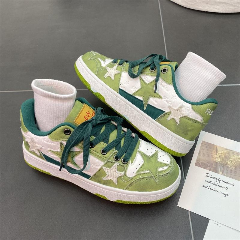 Nieuwe Japanse platte pentagram skateboardschoenen dames ins casual sportschoenen