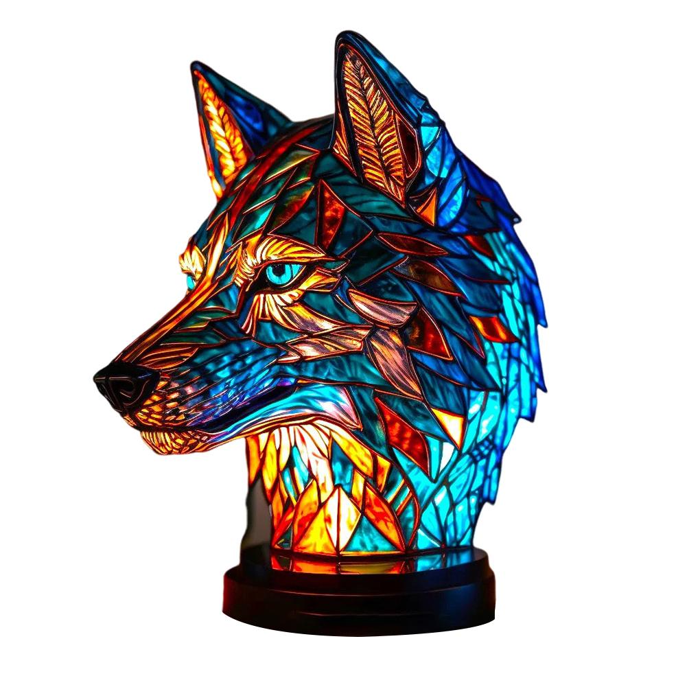 Animal Table Lamp Creative Stained Resin Glass Animal Sculpture Night Light For Living Room Bedroom Home Decoration