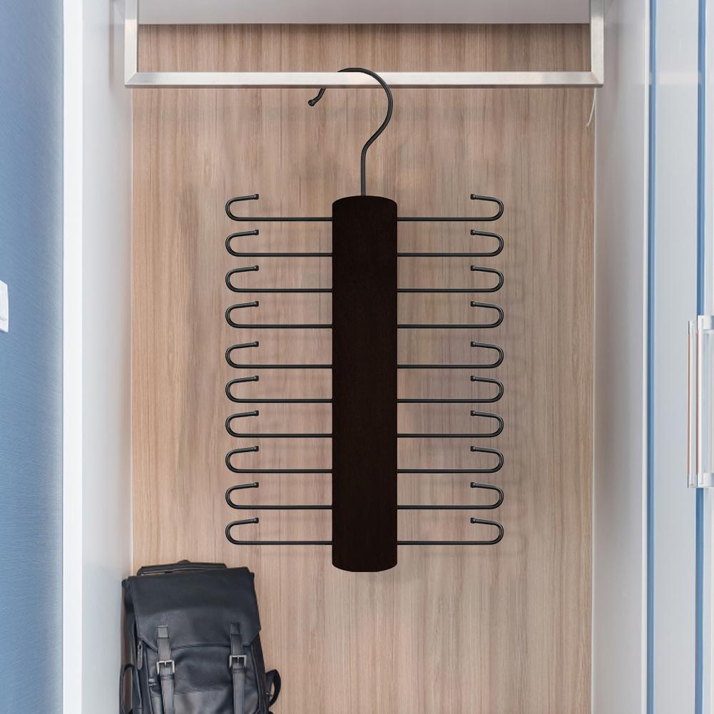 Wooden Tie Rack Space Saving Tie Rack Hanger Multifunctional Small Items Storage Rack for Ties Belt Scarf Organize