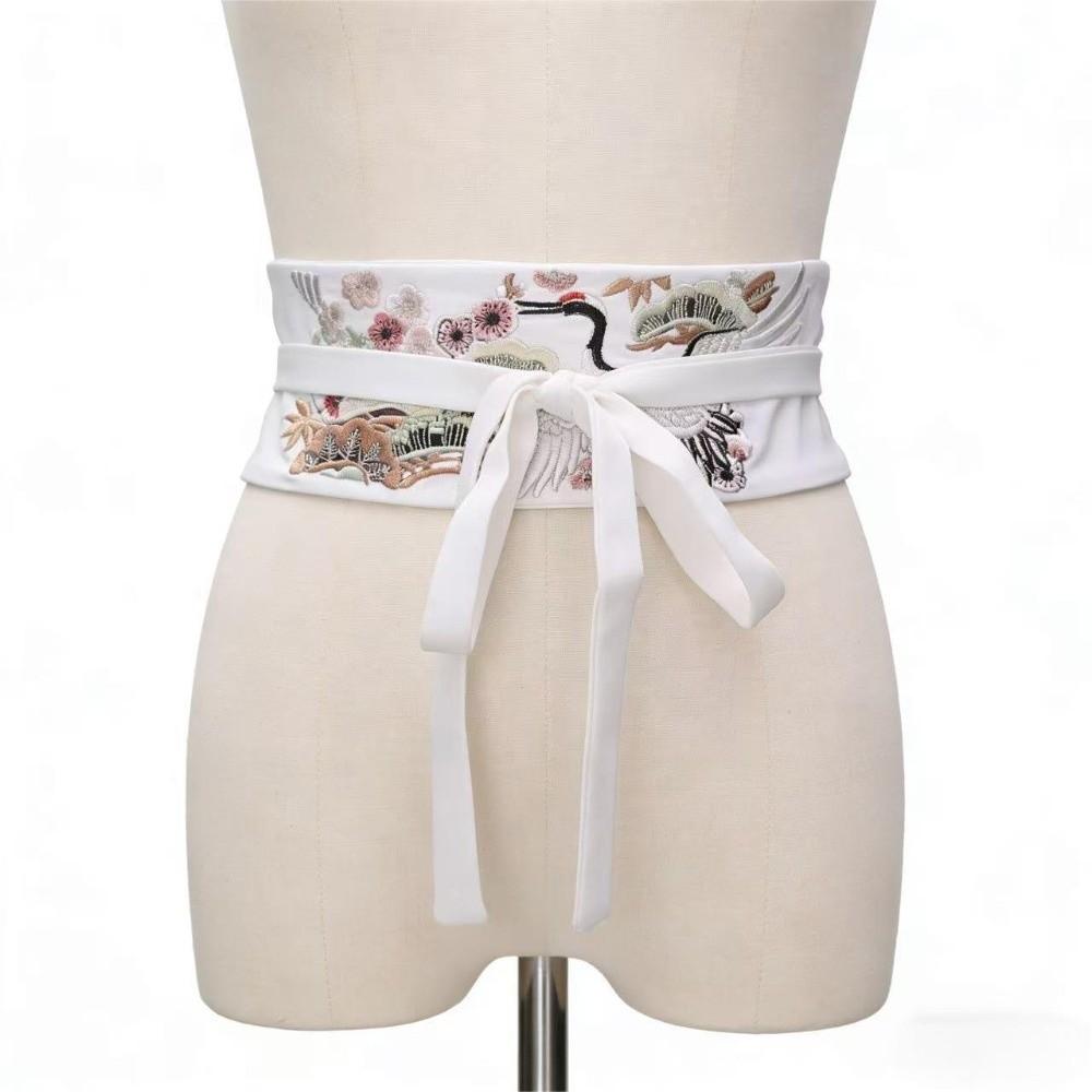 Flower Pattern Hanfu Cummerbund Crane Phoenix Flower Corset Belt Dress Girdle Hanfu Costume