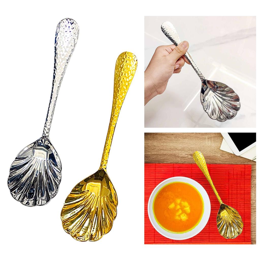 Serving Spoon Shell Shape Public Spoon for Home and Commercial Celebrations