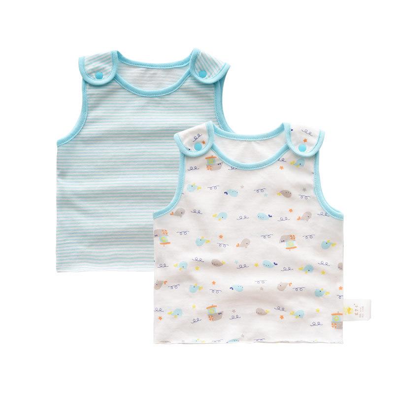 2-Piece Newborn Modal Half-Sleeve Anti-Spill Vest Set for Outdoors
