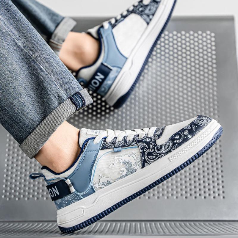 Designer Men's Sneakers Fashion Printed Light Boards Shoes New Lace-up Soft Sole Casual Shoes Running Shoes Zapatillas Hombre
