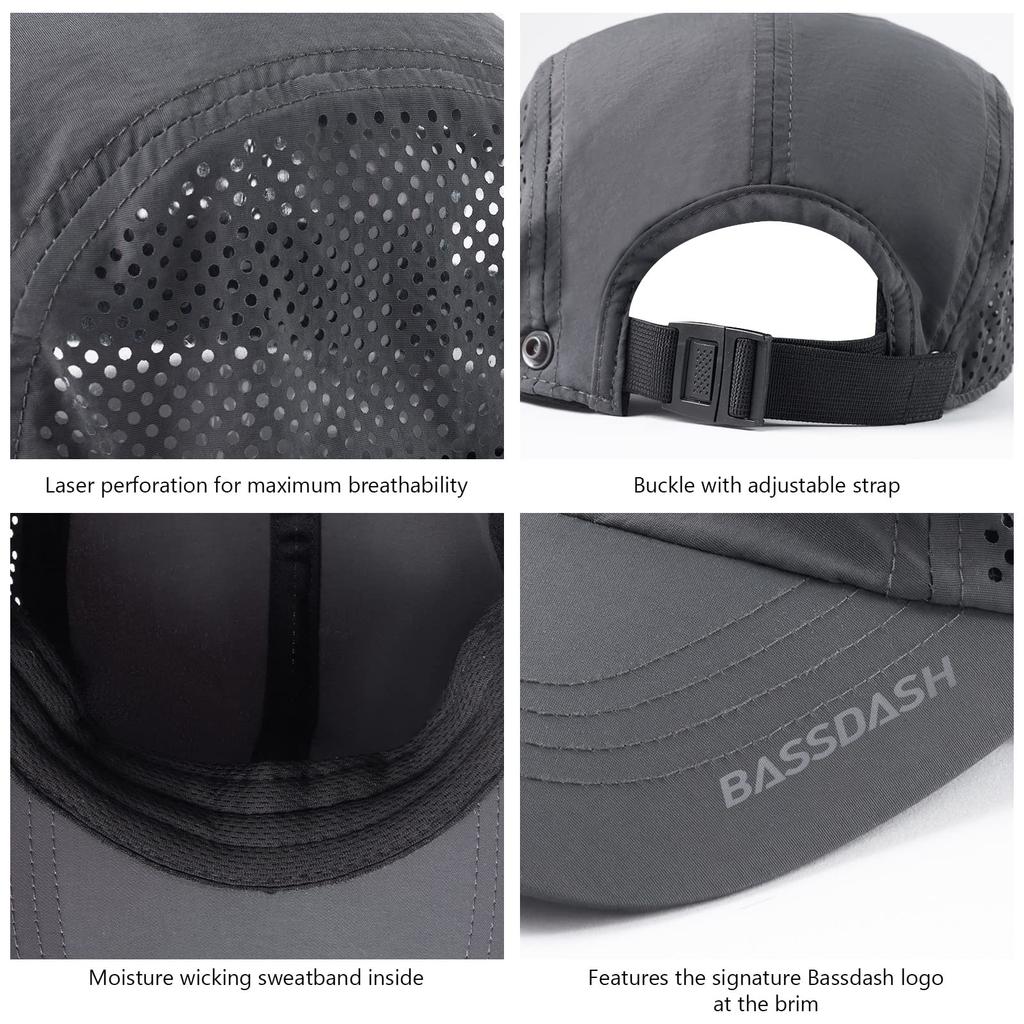 Bassdash Fishing UV Baseball Cap for Men and Women Quick-Drying Hat, Lightweight, Protection,