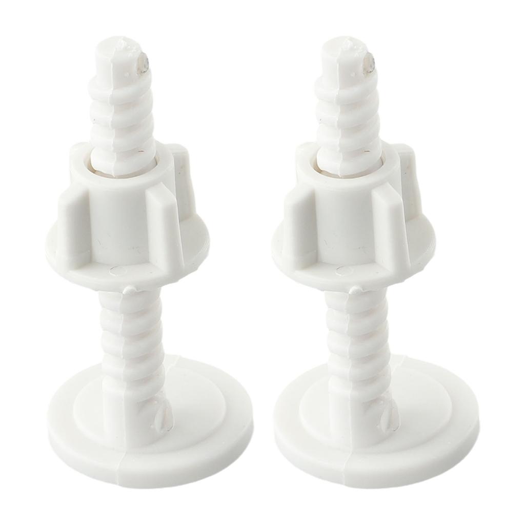 Bathroom Toilet Lid Screw White 2PCS Easy To Install Excellent Toughness 60*30mm Anti Aging High Quality Material