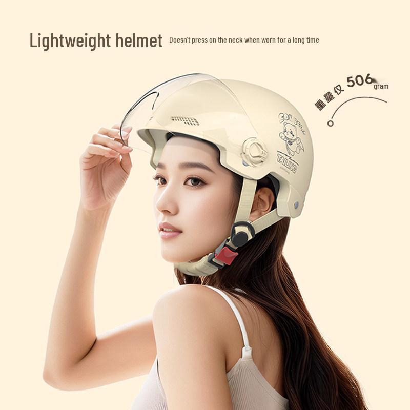 3C Certified Unisex Electric Motorcycle Helmet: All-Season, Sun-Protective, Half-Helmet for Safety