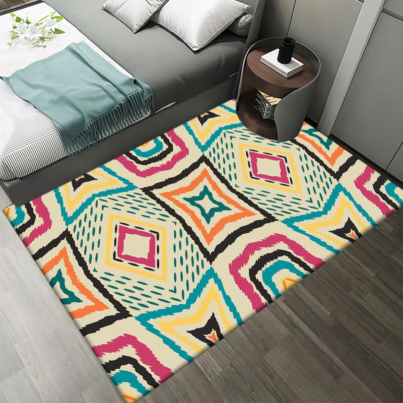 

Персидский ковер в стиле ретро, ​​коврик для гостиной, спальни, нескользящий ковер, впитывающий богемный ковер в этническом ретро стиле 40x60cm